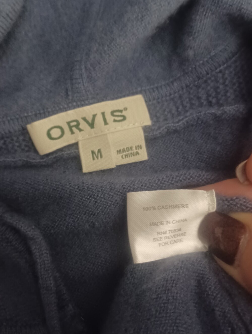 Orvis 100% Cashmere Hoodie Sweater Sz M - Picture 2 of 3